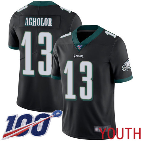 Youth Philadelphia Eagles #13 Nelson Agholor Black Alternate Vapor Untouchable NFL Jersey Limited Player->youth nfl jersey->Youth Jersey